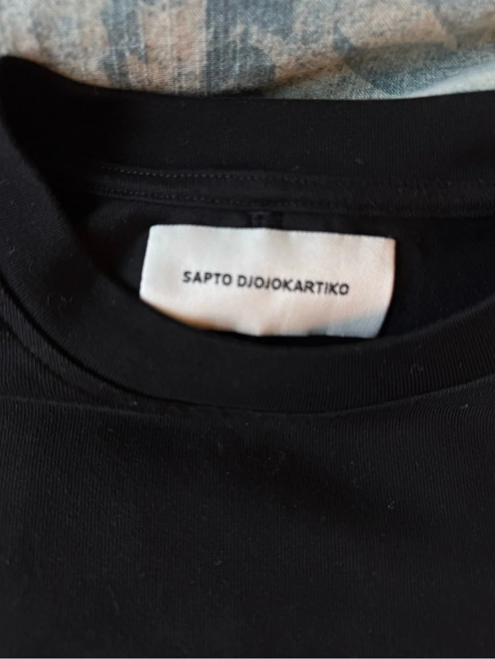 Sapto Djojokartiko Black Embossed Oversized Tee